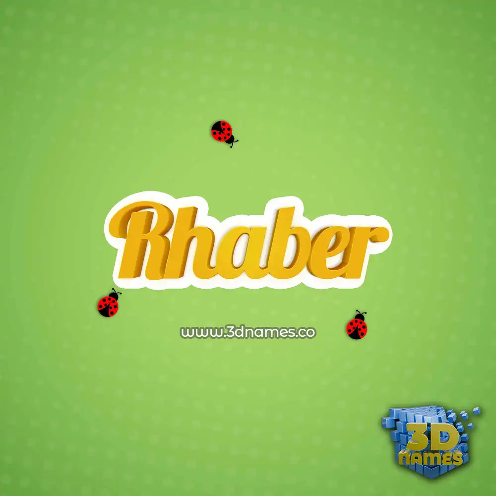 rhaber in Ladybugs style - 3D name wallpaper