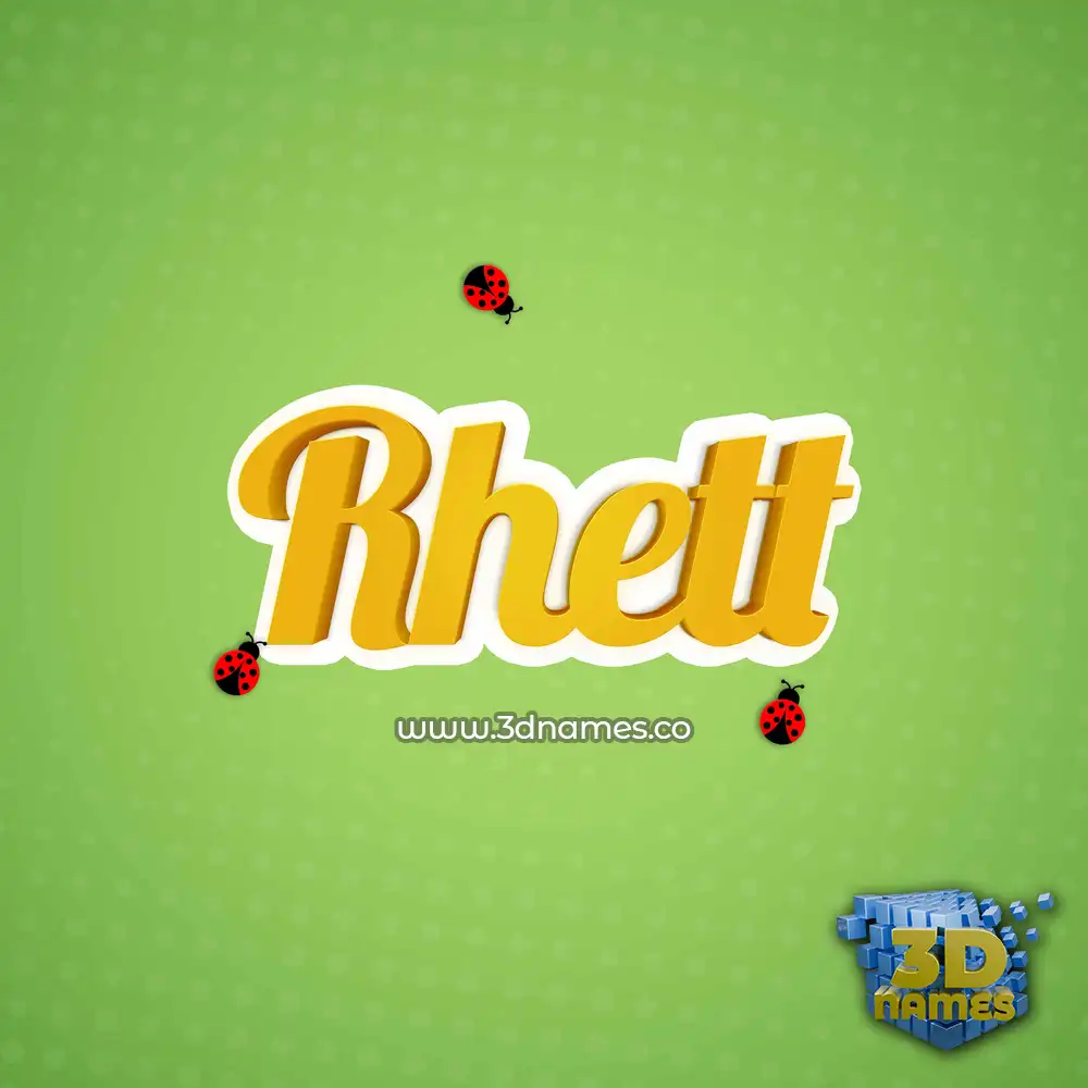 rhett in Ladybugs style - 3D name wallpaper