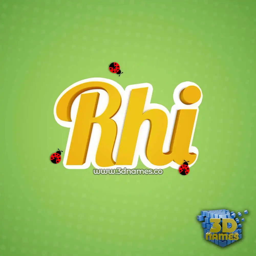 rhi in Ladybugs style - 3D name wallpaper
