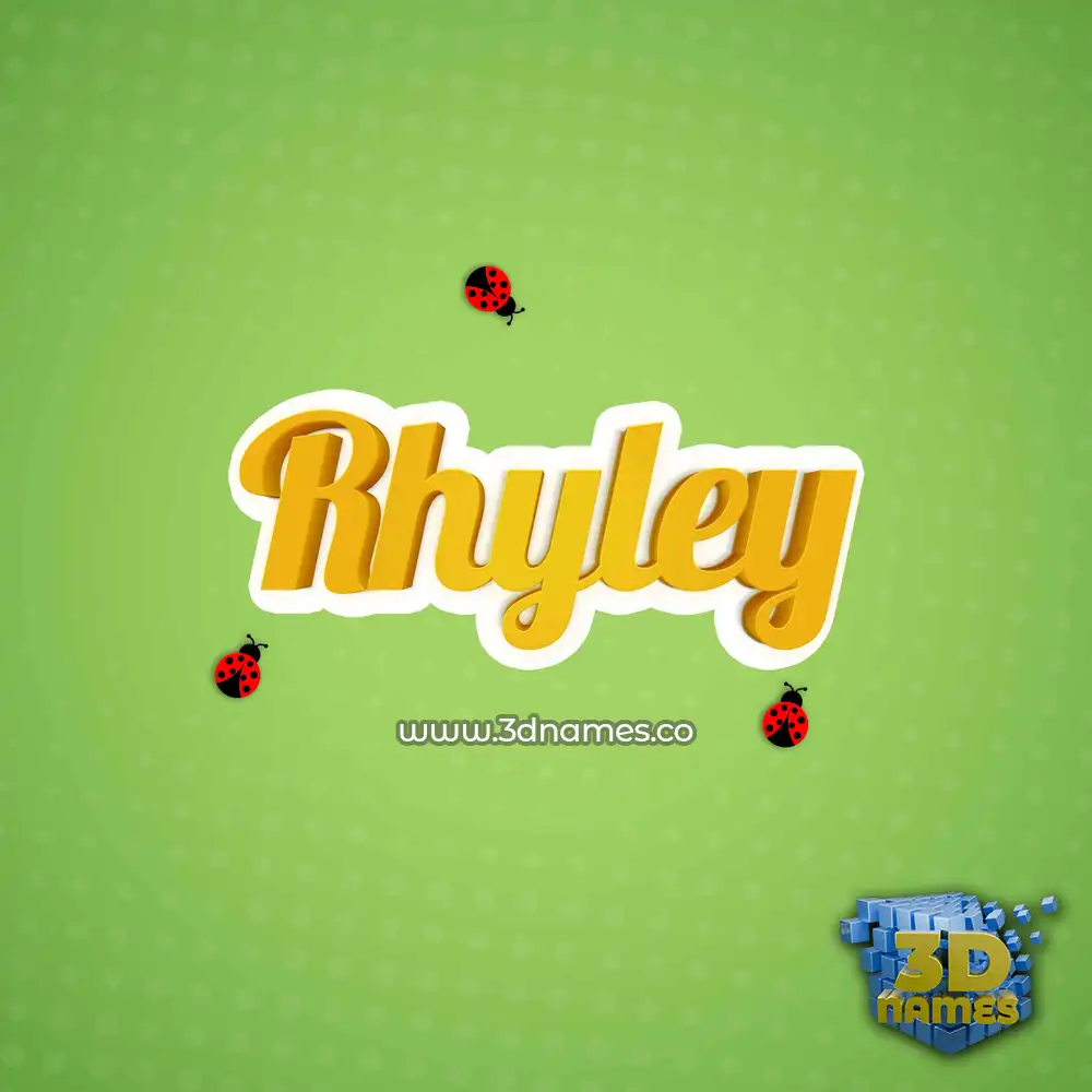 rhyley in Ladybugs style - 3D name wallpaper