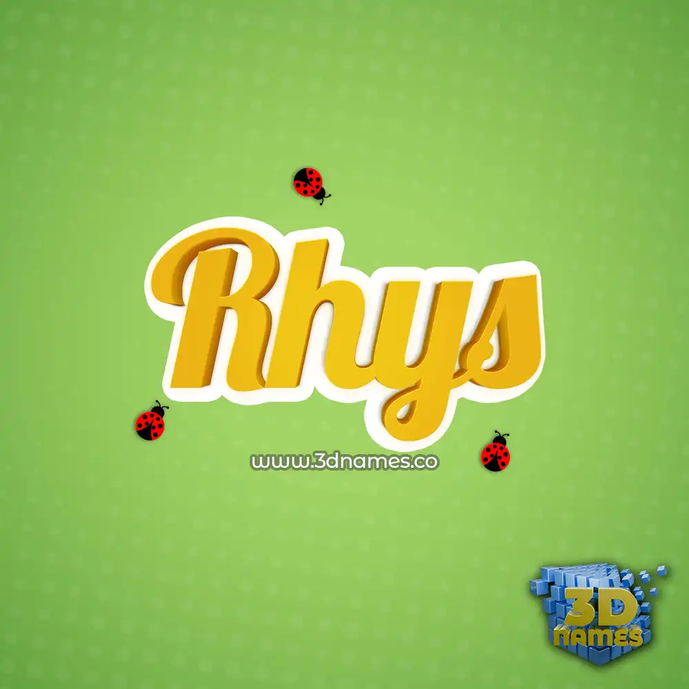 rhys in Ladybugs style - 3D name wallpaper