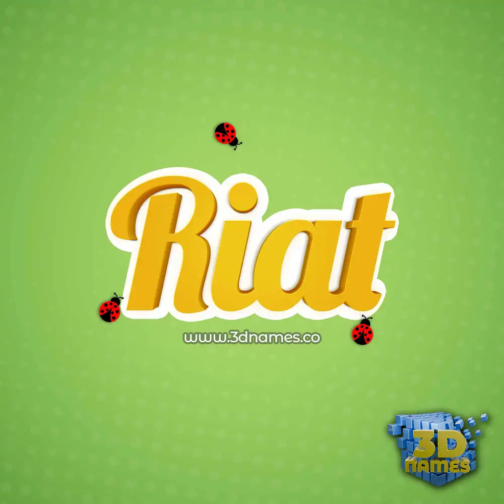 riat in Ladybugs style - 3D name wallpaper