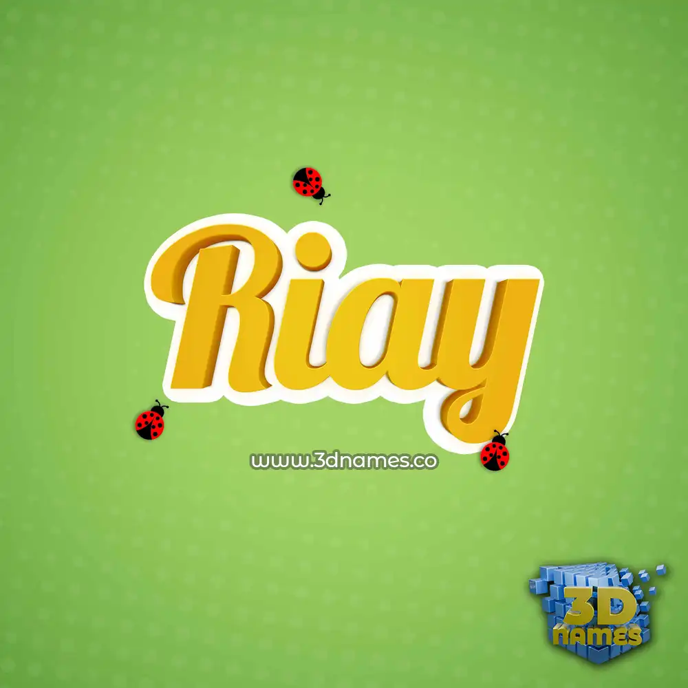 riay in Ladybugs style - 3D name wallpaper