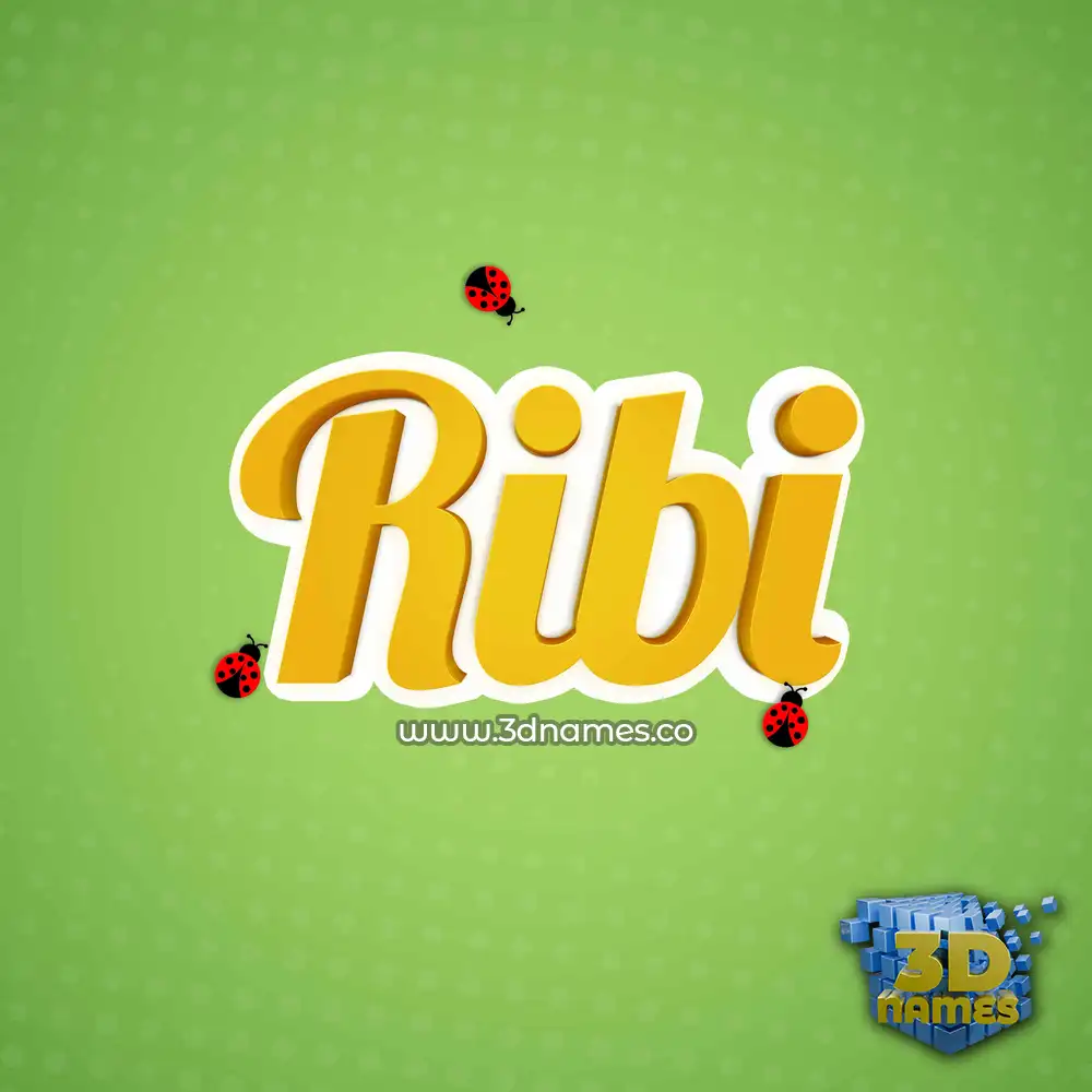 ribi in Ladybugs style - 3D name wallpaper
