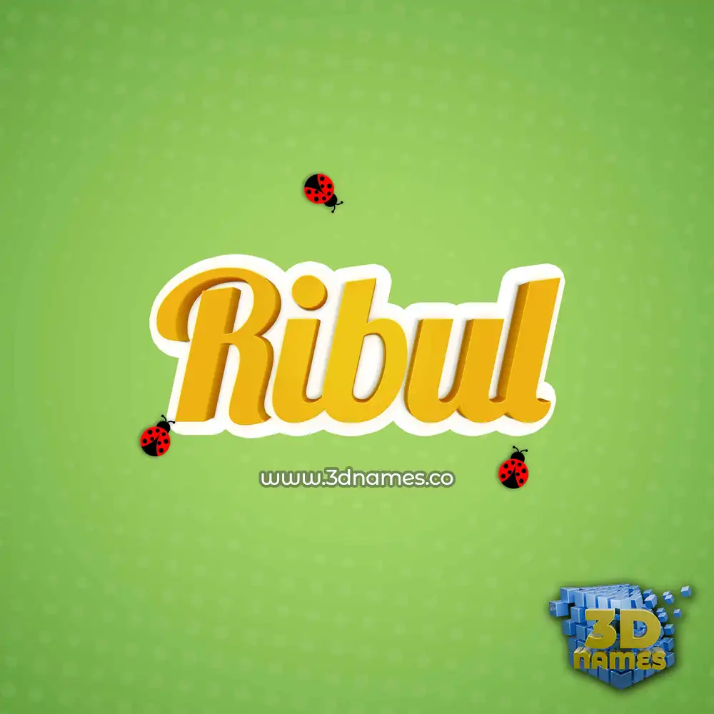 ribul in Ladybugs style - 3D name wallpaper