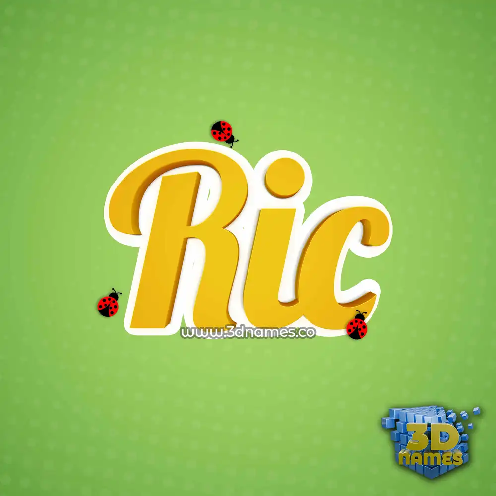ric in Ladybugs style - 3D name wallpaper