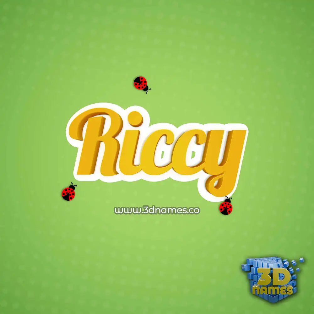 riccy in Ladybugs style - 3D name wallpaper