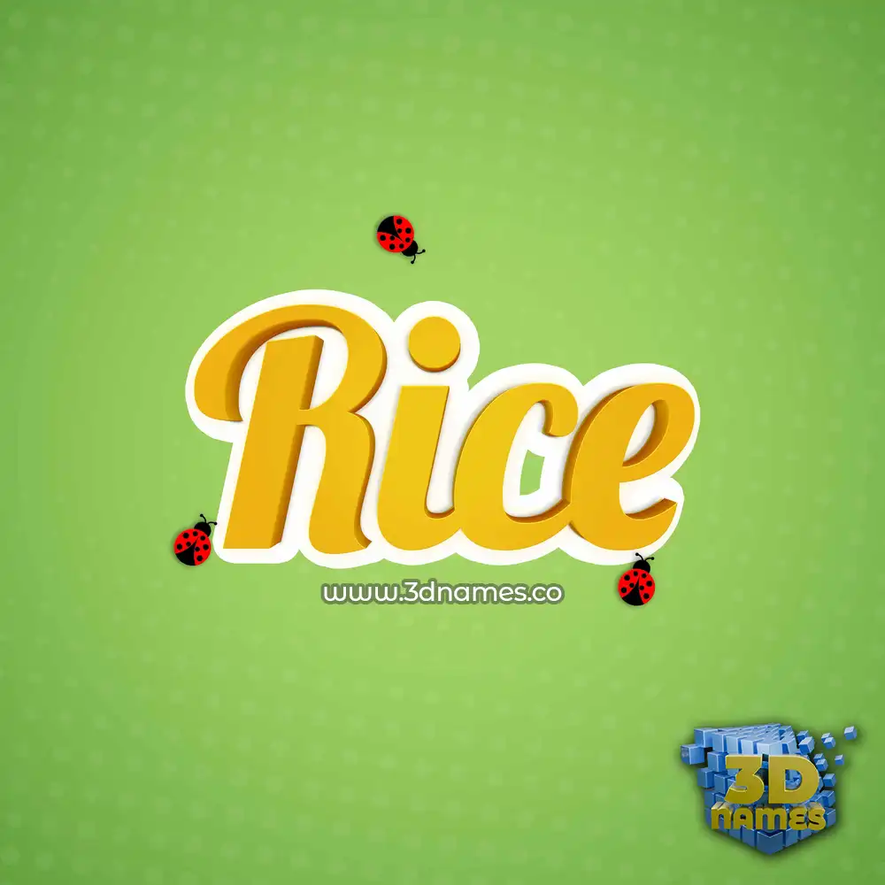 rice in Ladybugs style - 3D name wallpaper