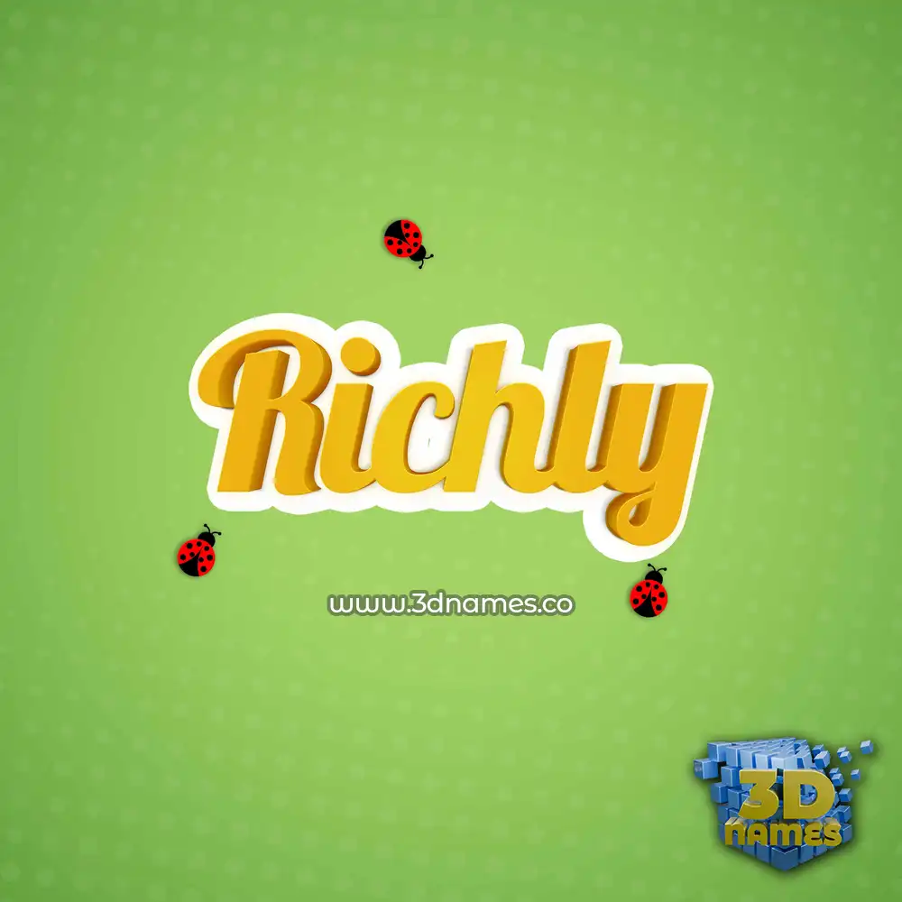 richly in Ladybugs style - 3D name wallpaper