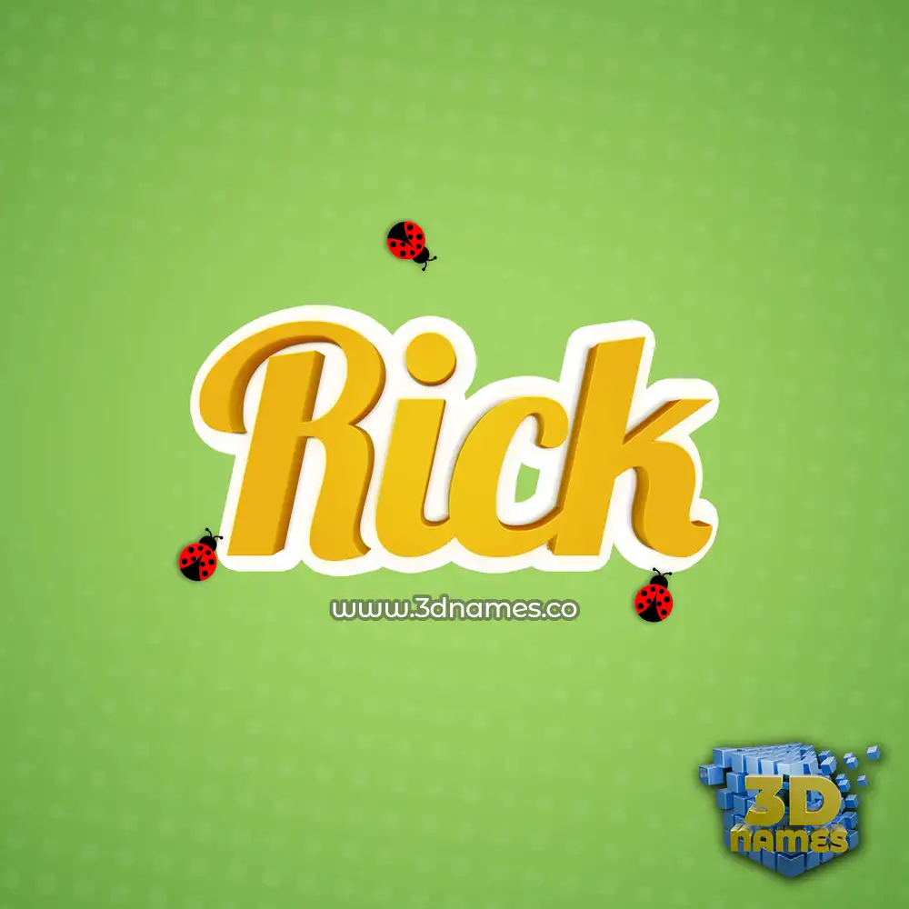 rick in Ladybugs style - 3D name wallpaper