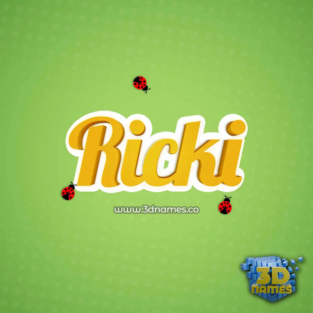 ricki in Ladybugs style - 3D name wallpaper