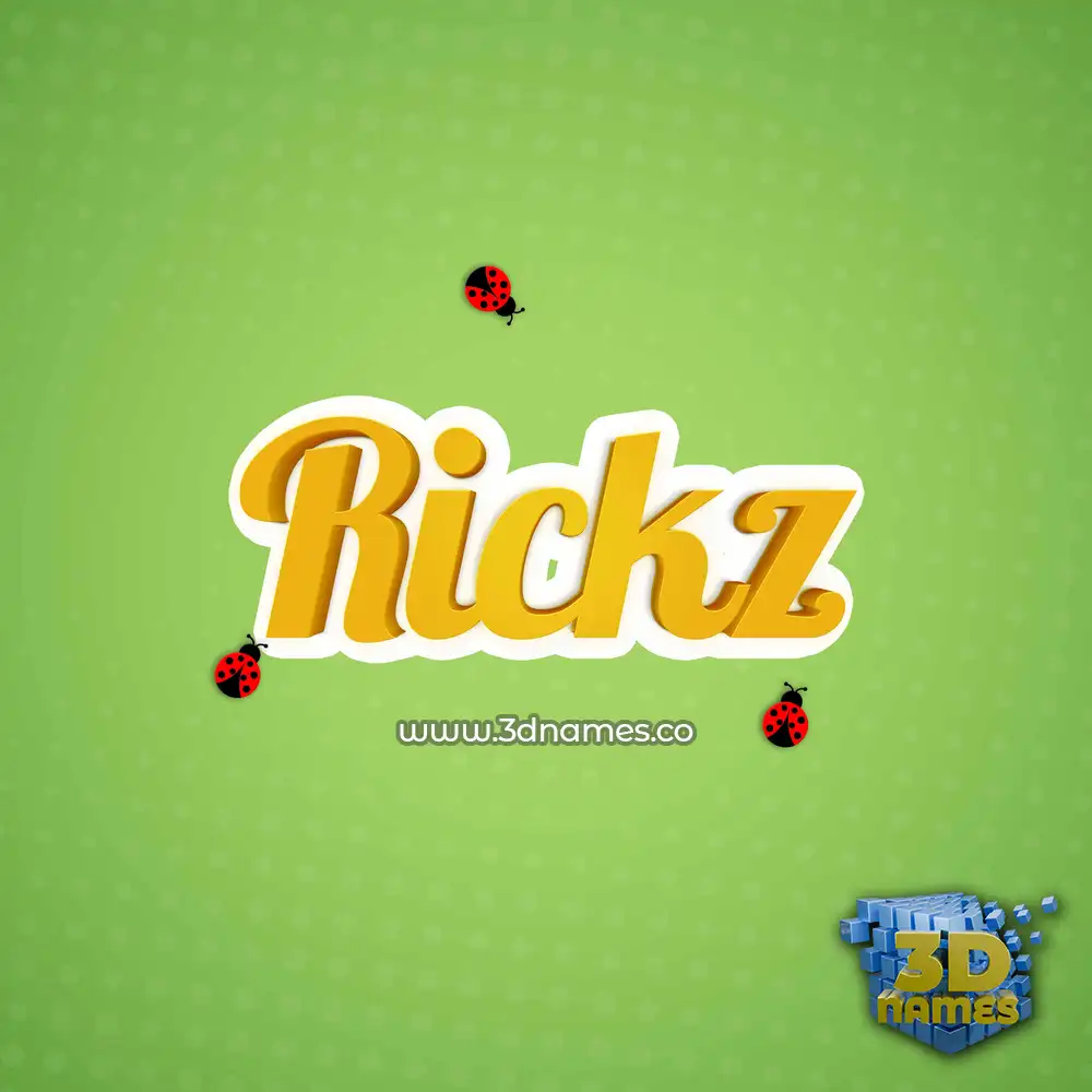 rickz in Ladybugs style - 3D name wallpaper