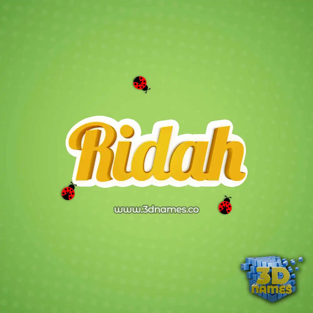 ridah in Ladybugs style - 3D name wallpaper
