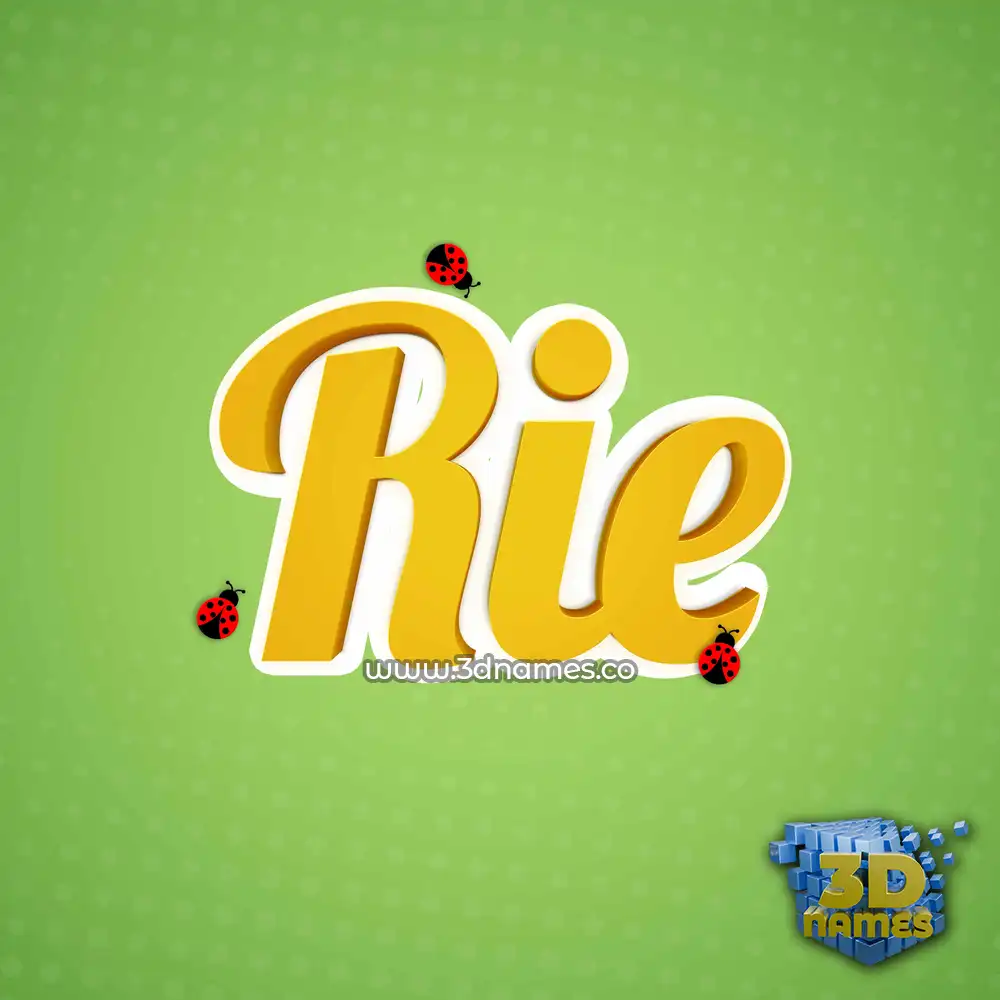 rie in Ladybugs style - 3D name wallpaper