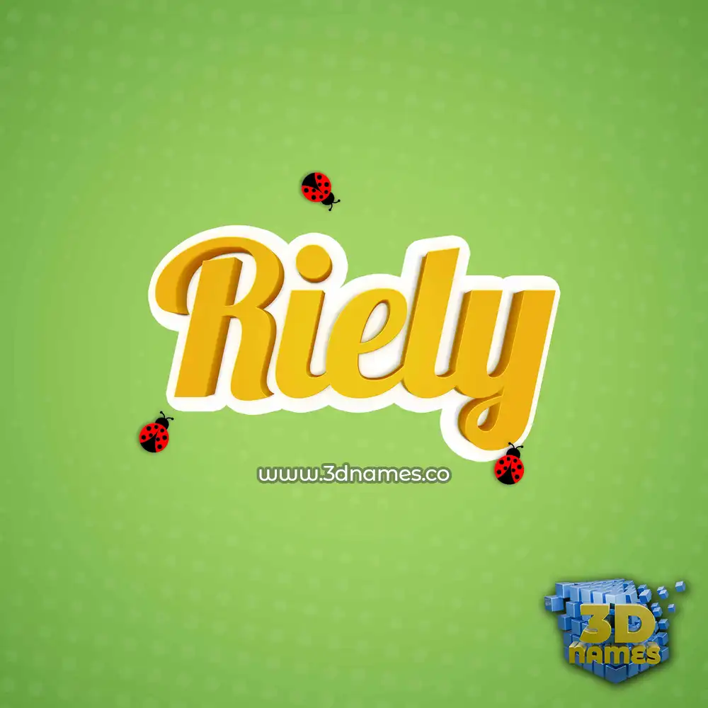 riely in Ladybugs style - 3D name wallpaper