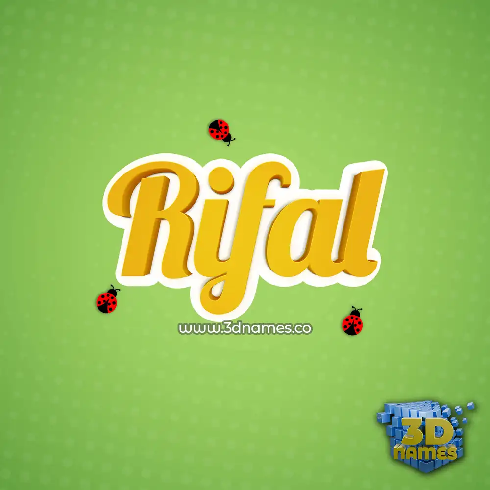rifal in Ladybugs style - 3D name wallpaper