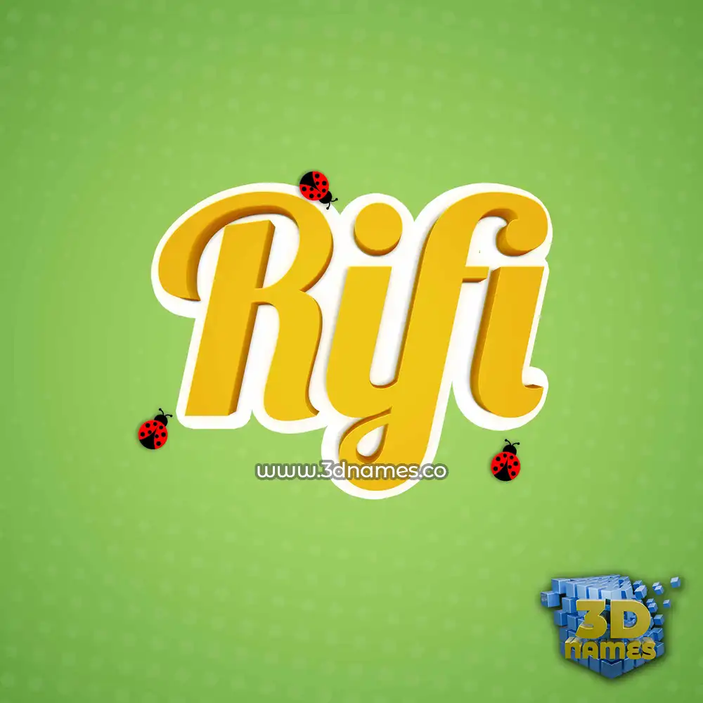 rifi in Ladybugs style - 3D name wallpaper