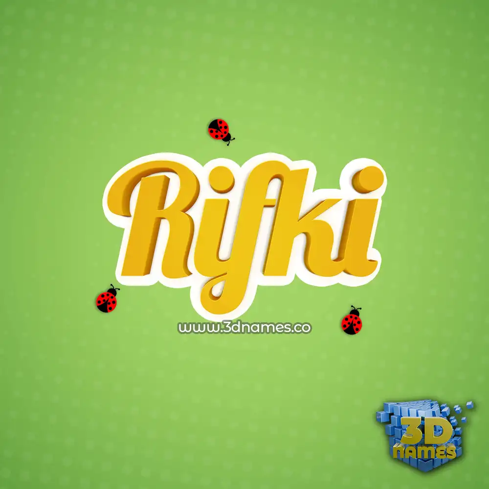 rifki in Ladybugs style - 3D name wallpaper