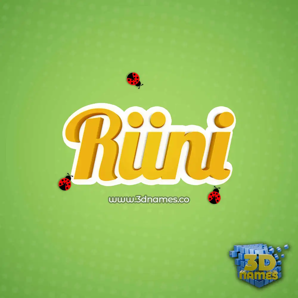 riini in Ladybugs style - 3D name wallpaper