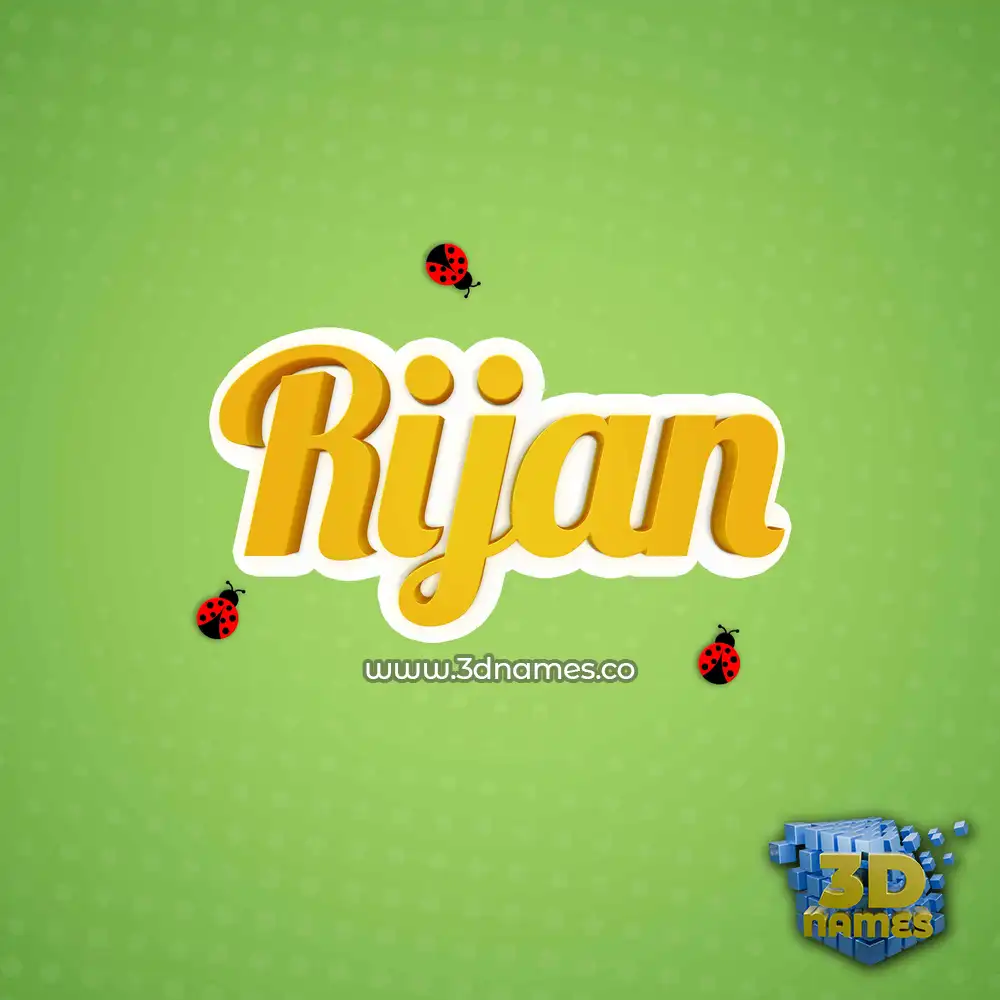 rijan in Ladybugs style - 3D name wallpaper