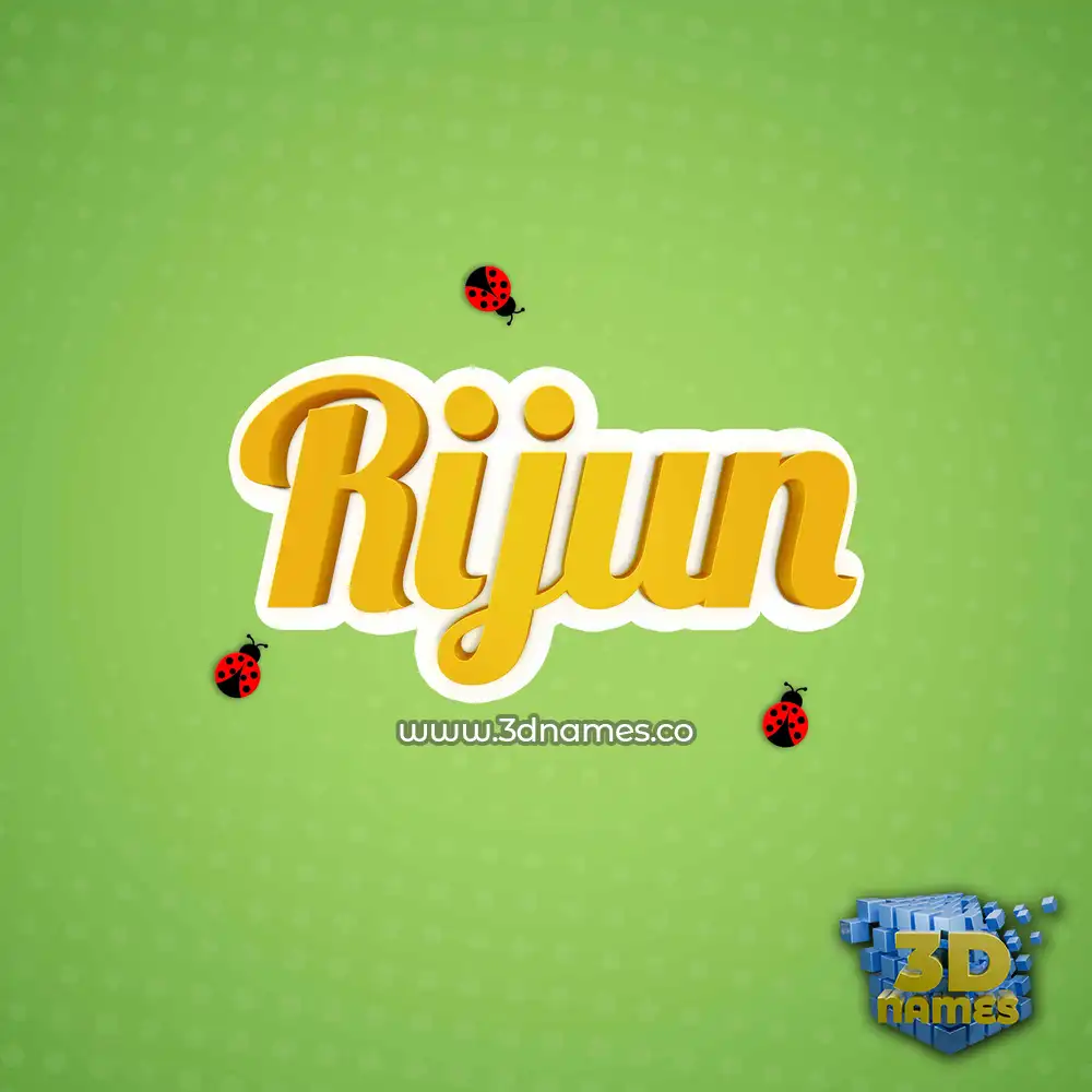 rijun in Ladybugs style - 3D name wallpaper