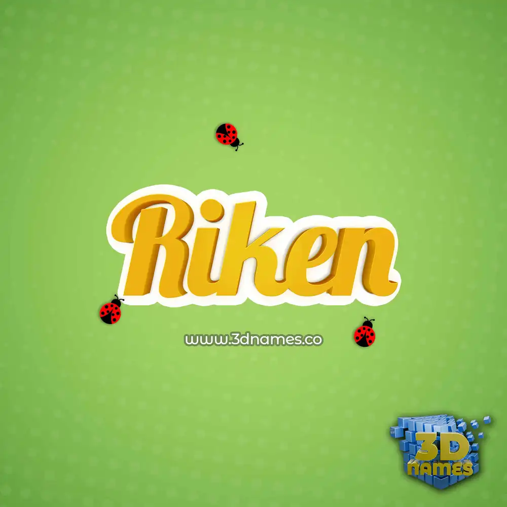 riken in Ladybugs style - 3D name wallpaper
