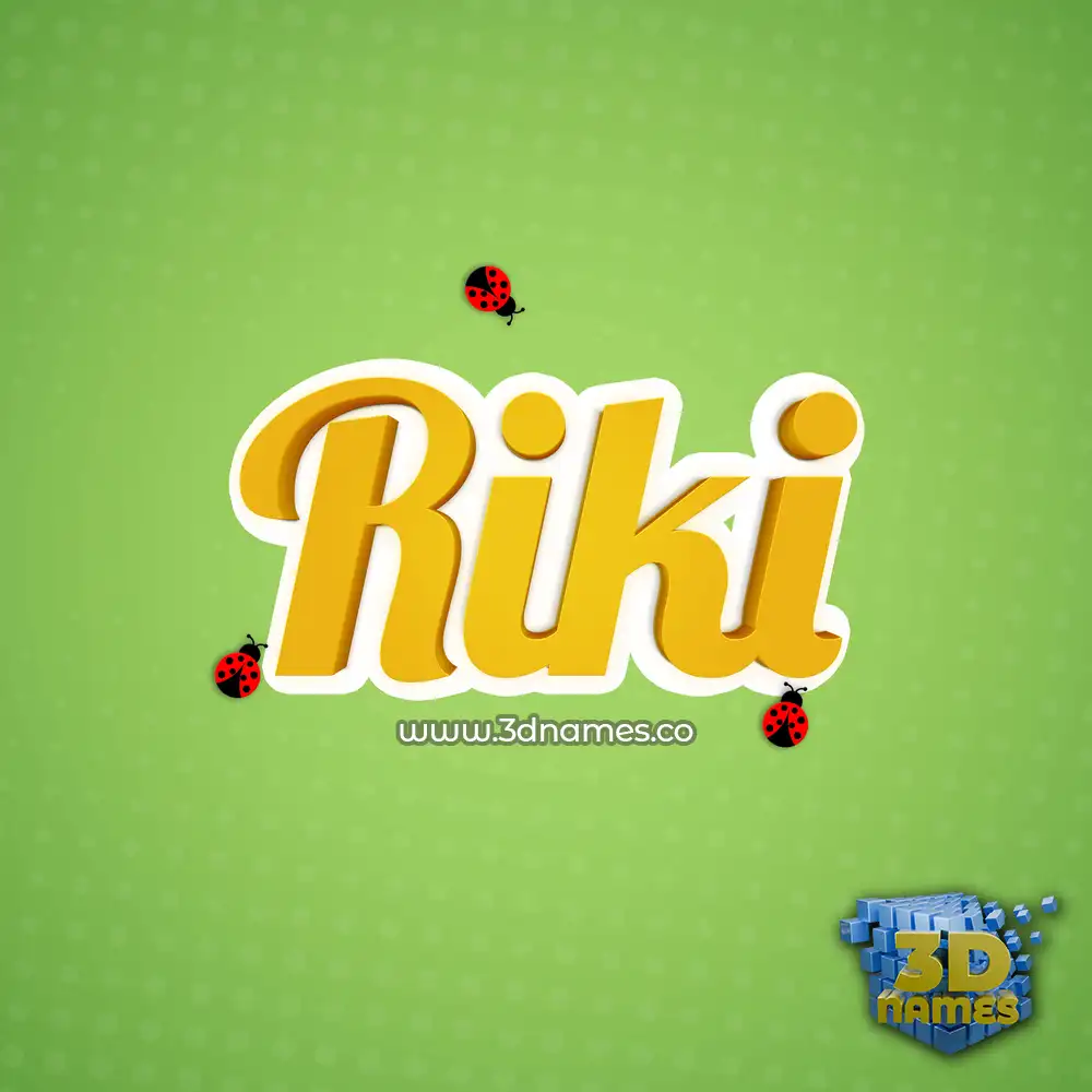 riki in Ladybugs style - 3D name wallpaper