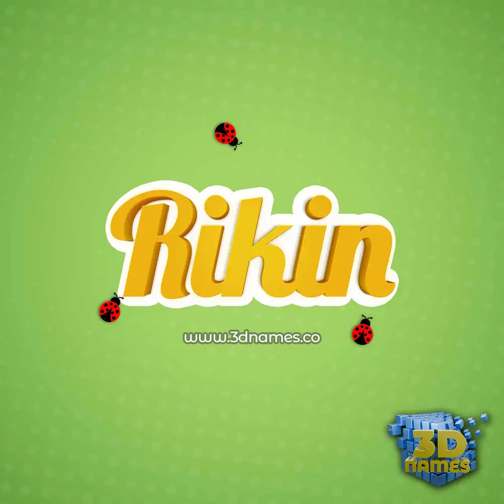 rikin in Ladybugs style - 3D name wallpaper
