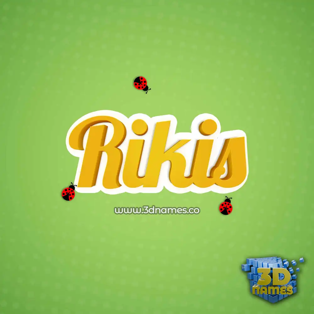 rikis in Ladybugs style - 3D name wallpaper