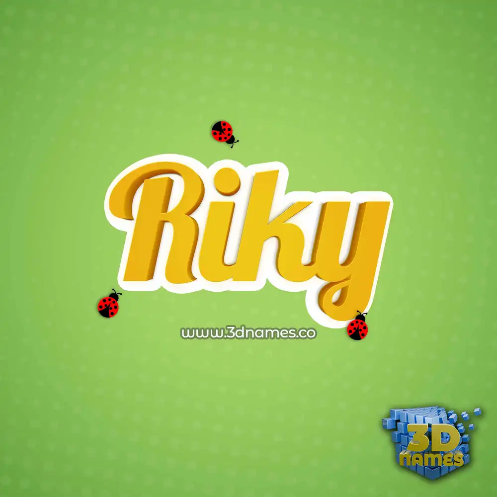 riky in Ladybugs style - 3D name wallpaper