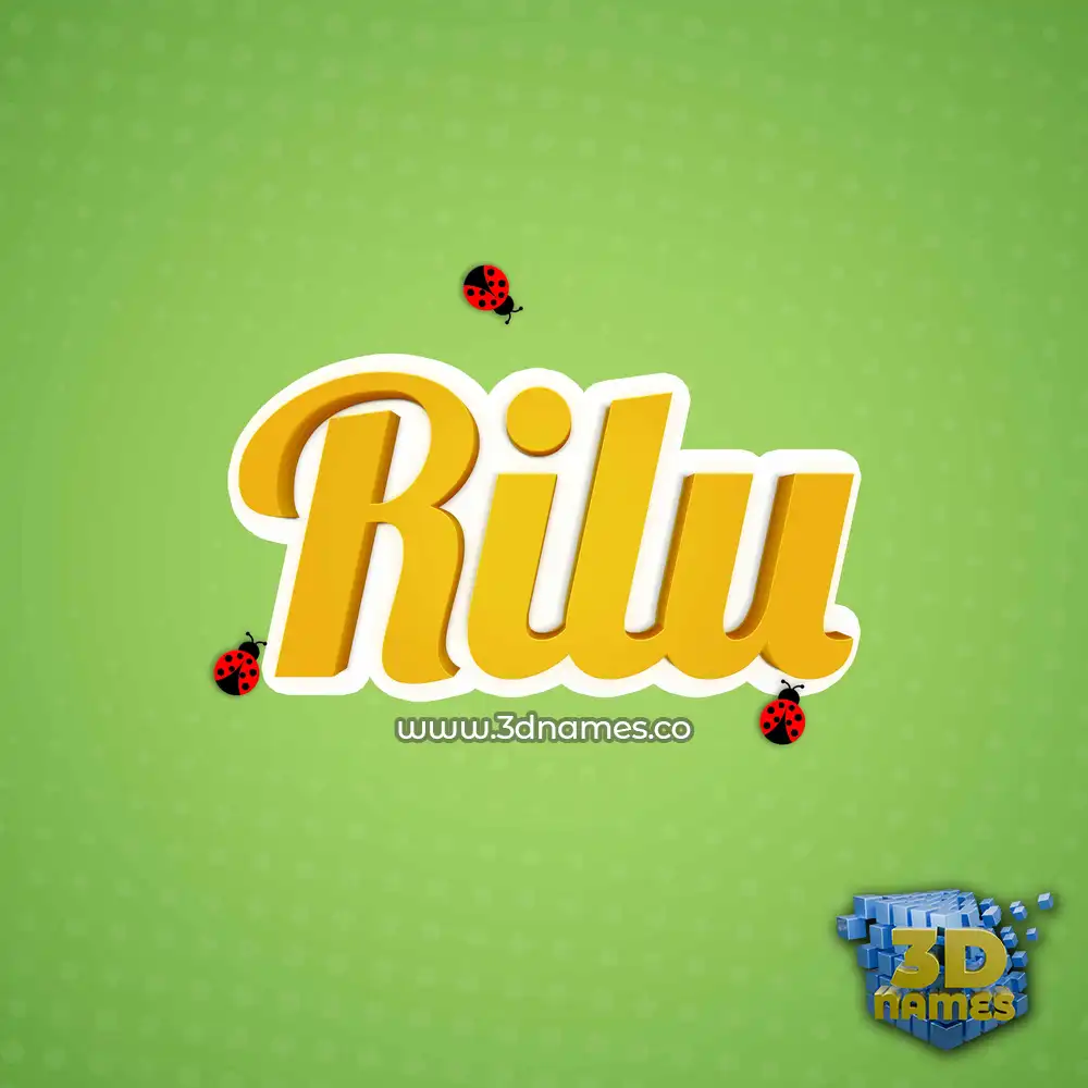 rilu in Ladybugs style - 3D name wallpaper