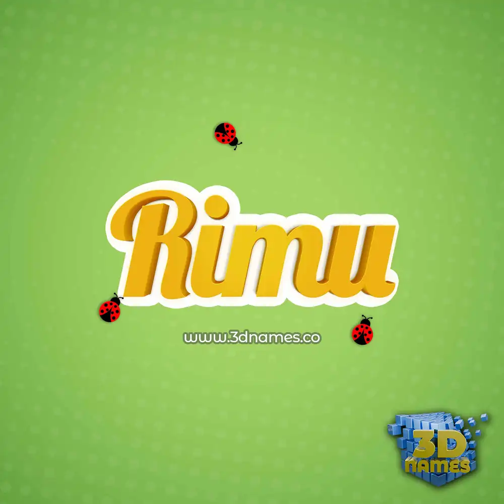 rimu in Ladybugs style - 3D name wallpaper