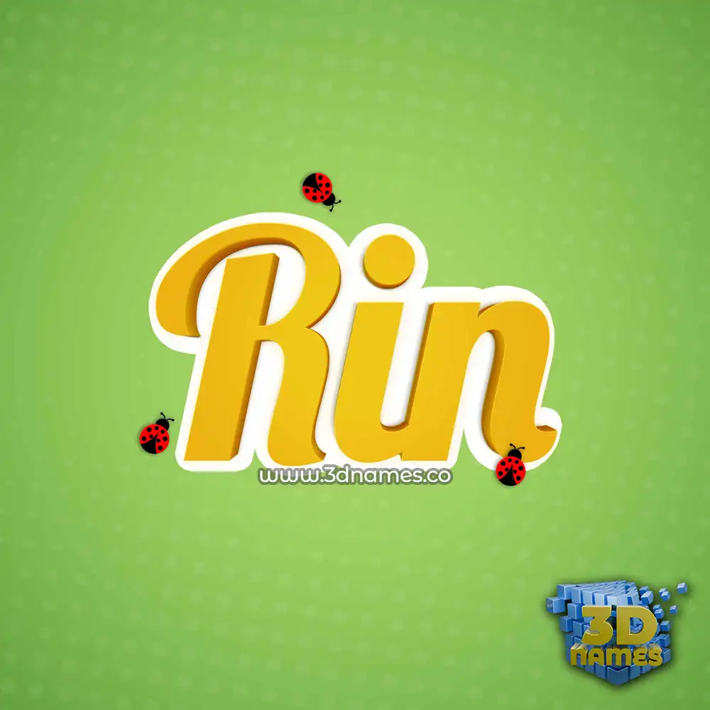 rin in Ladybugs style - 3D name wallpaper