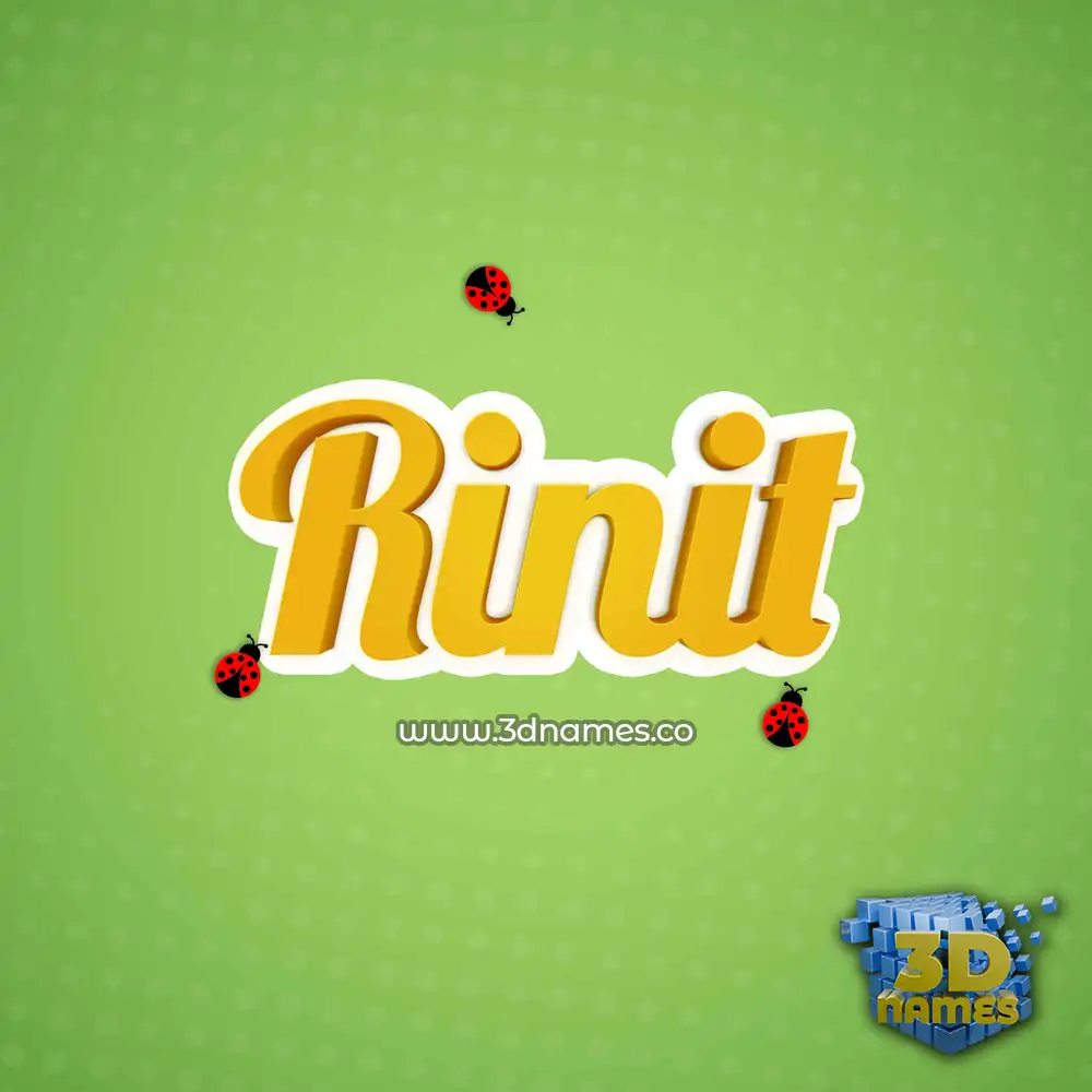 rinit in Ladybugs style - 3D name wallpaper