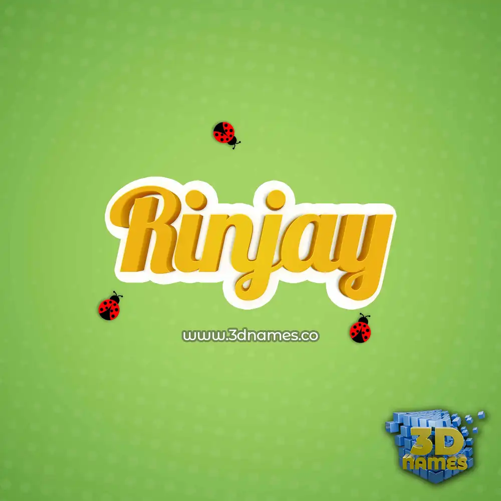 rinjay in Ladybugs style - 3D name wallpaper