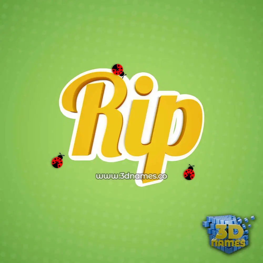 rip in Ladybugs style - 3D name wallpaper