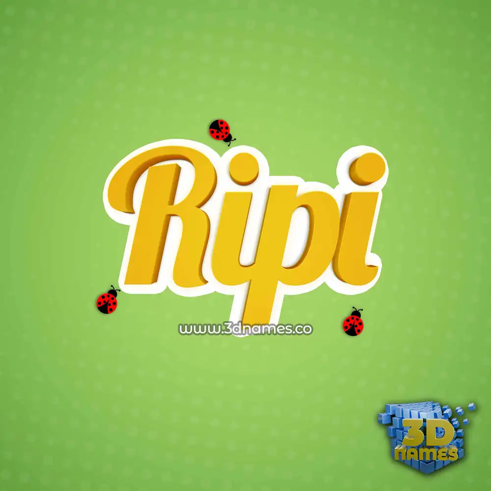 ripi in Ladybugs style - 3D name wallpaper
