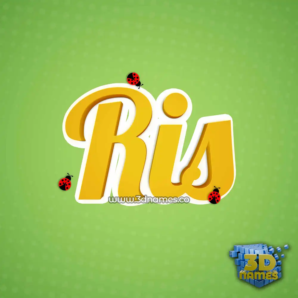 ris in Ladybugs style - 3D name wallpaper
