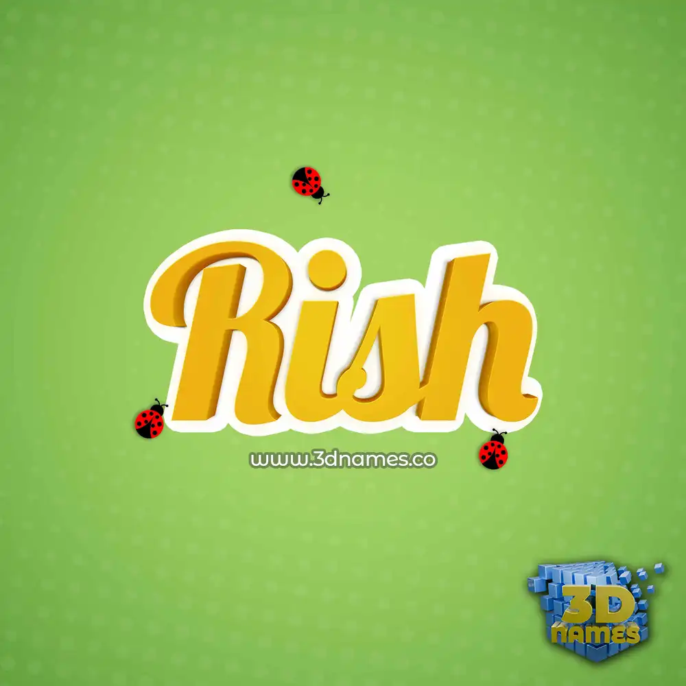 rish in Ladybugs style - 3D name wallpaper