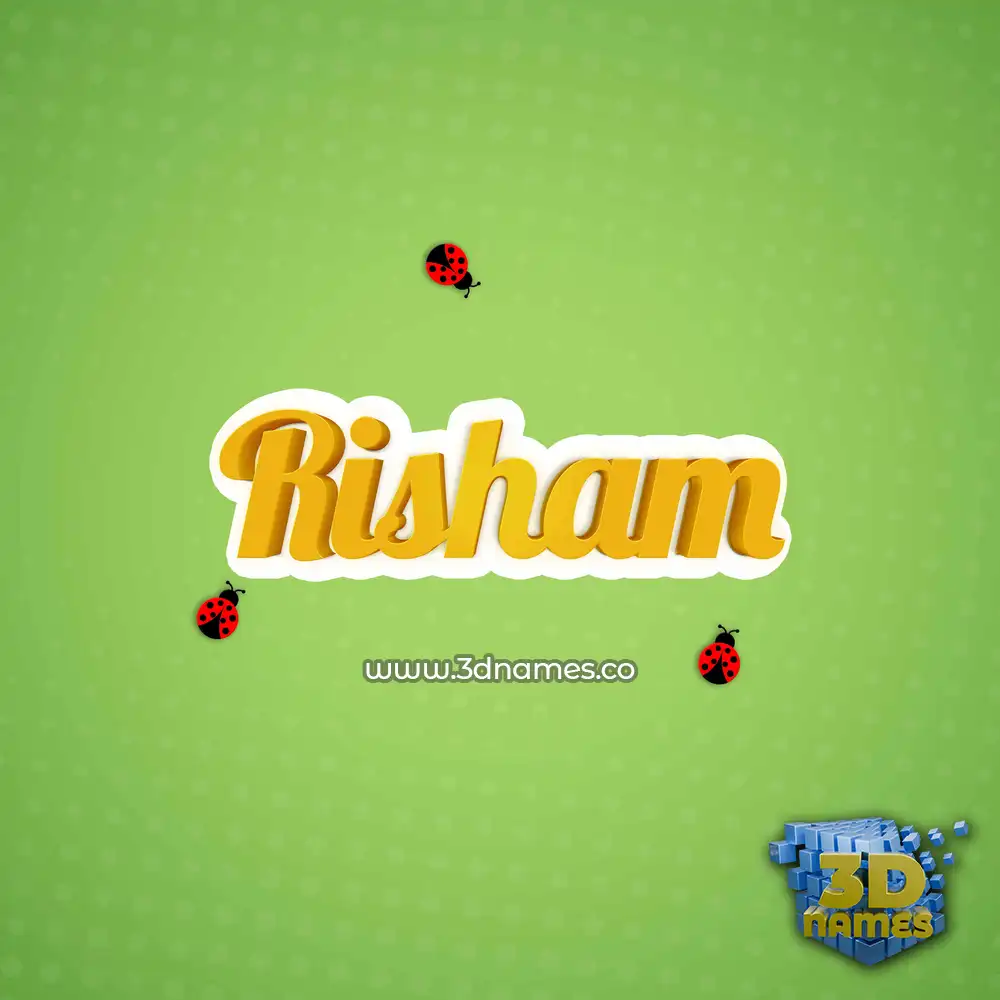 risham in Ladybugs style - 3D name wallpaper
