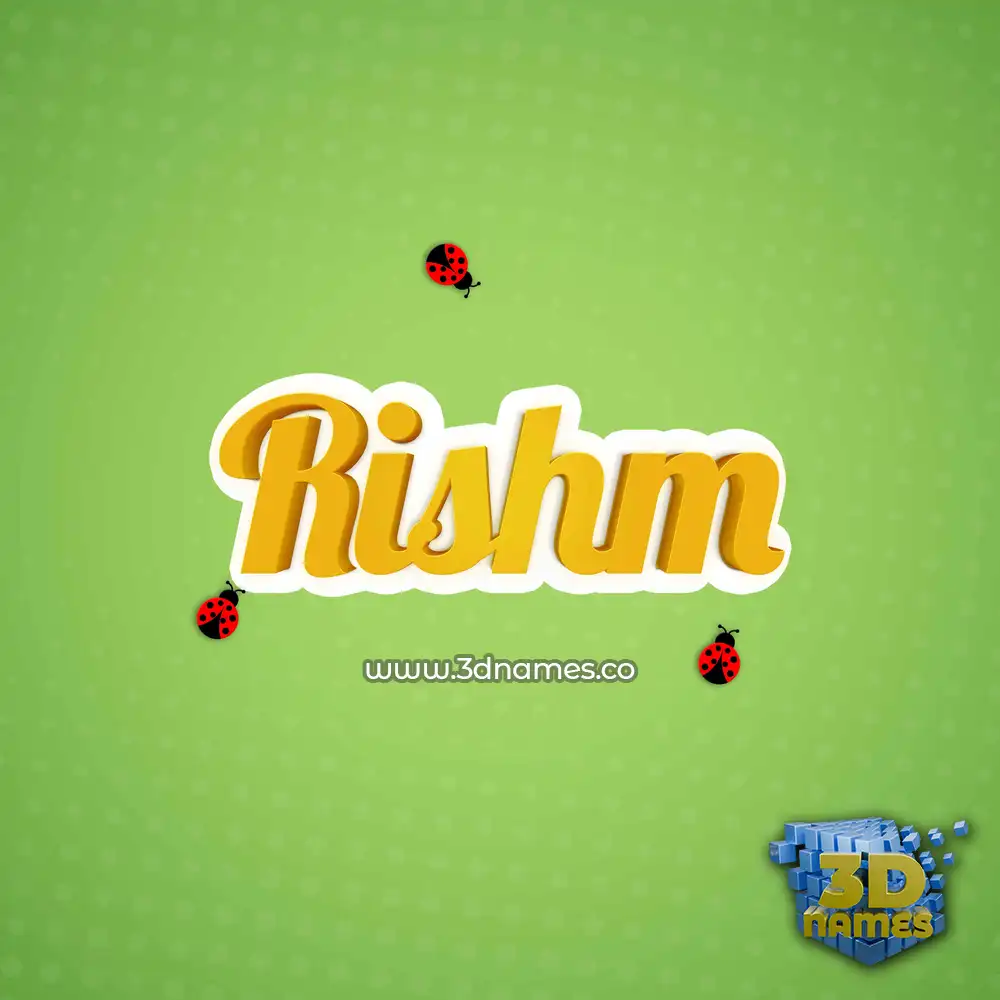 rishm in Ladybugs style - 3D name wallpaper
