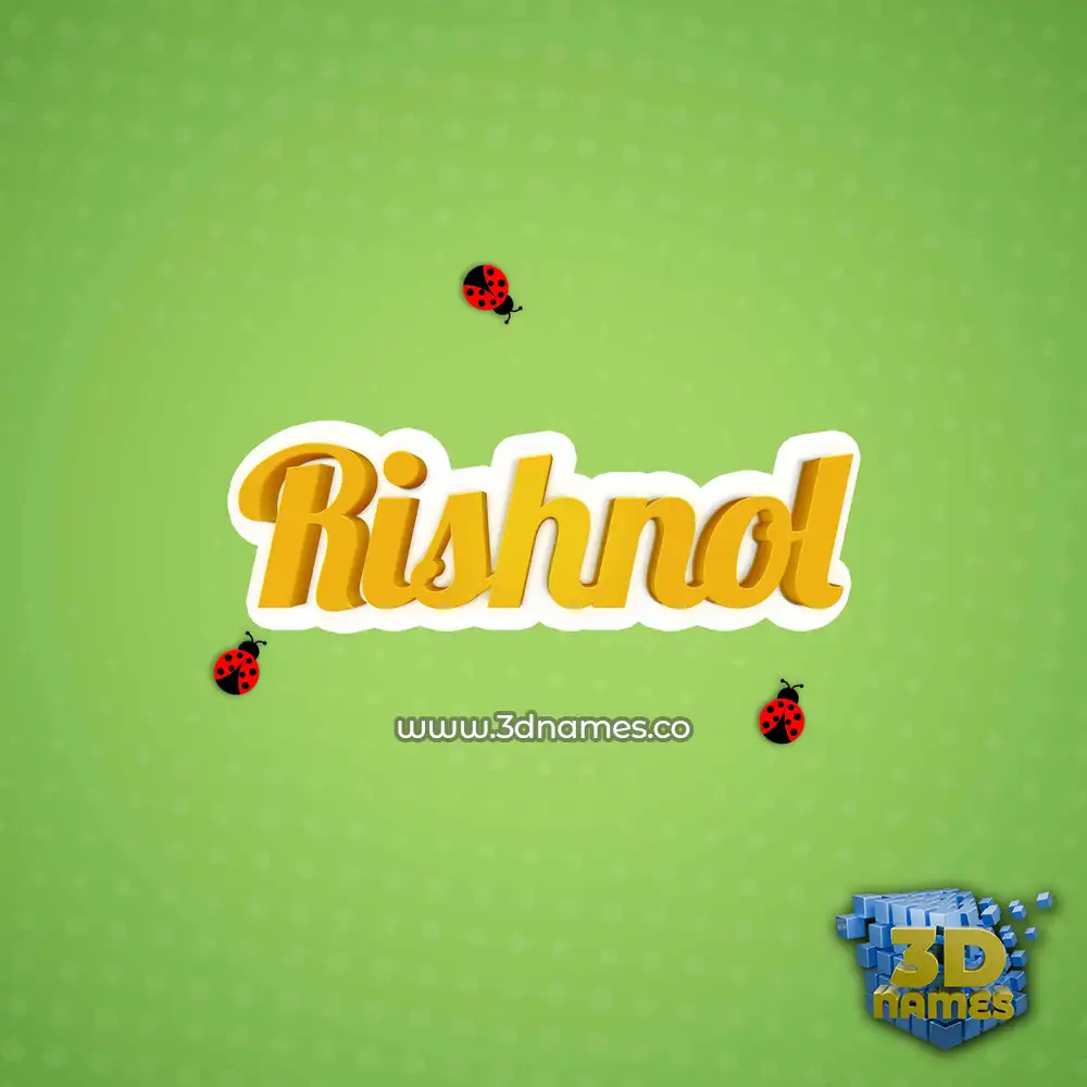 rishnol in Ladybugs style - 3D name wallpaper