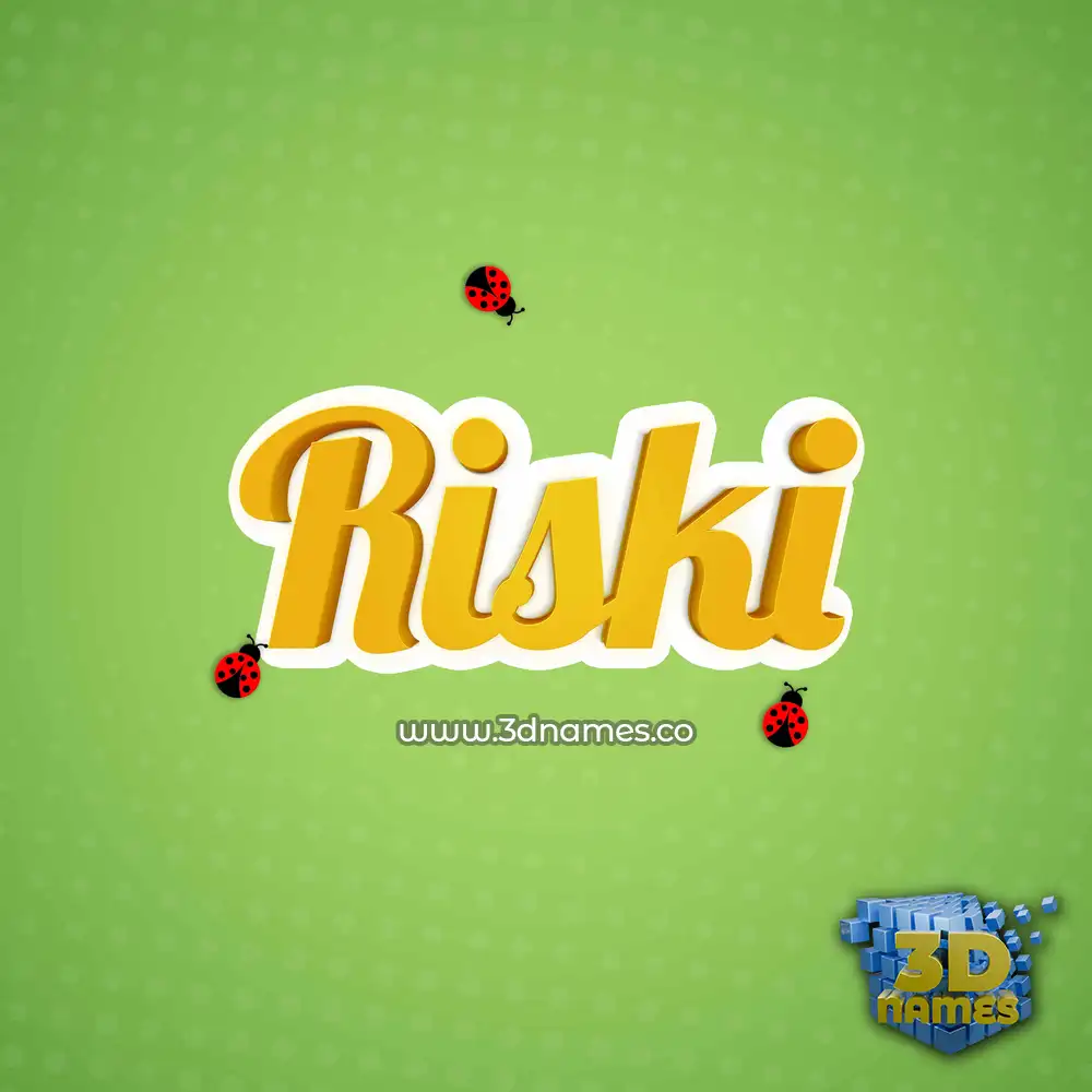 riski in Ladybugs style - 3D name wallpaper