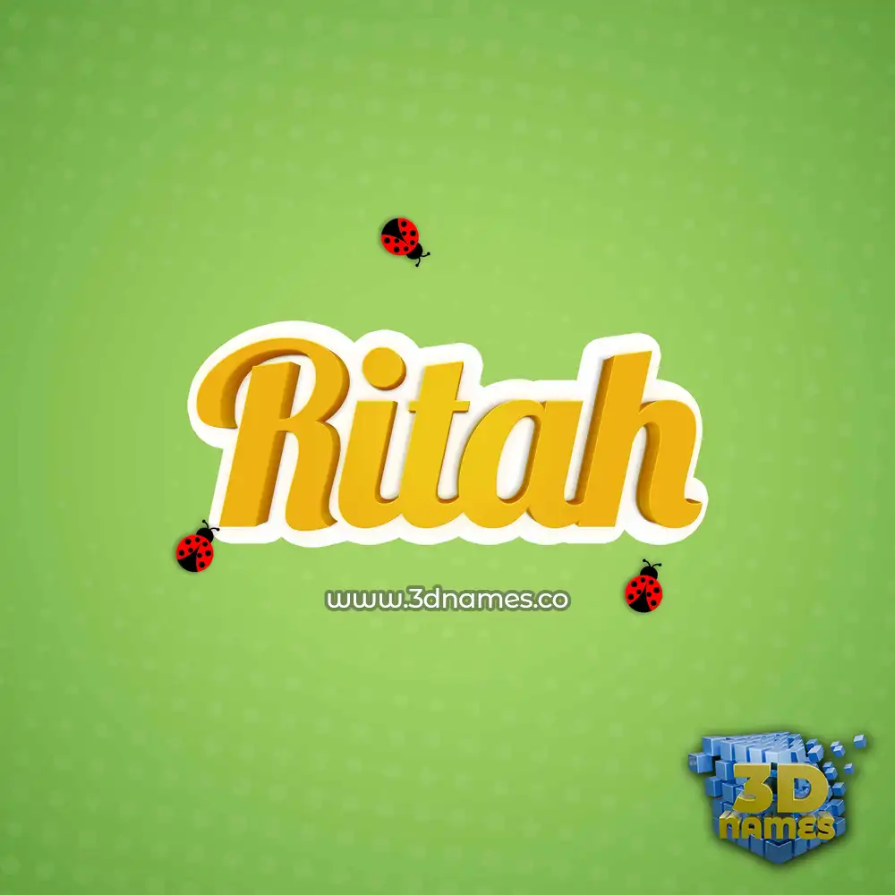 ritah in Ladybugs style - 3D name wallpaper