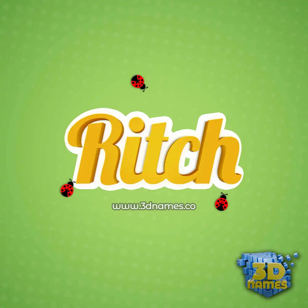 ritch in Ladybugs style - 3D name wallpaper