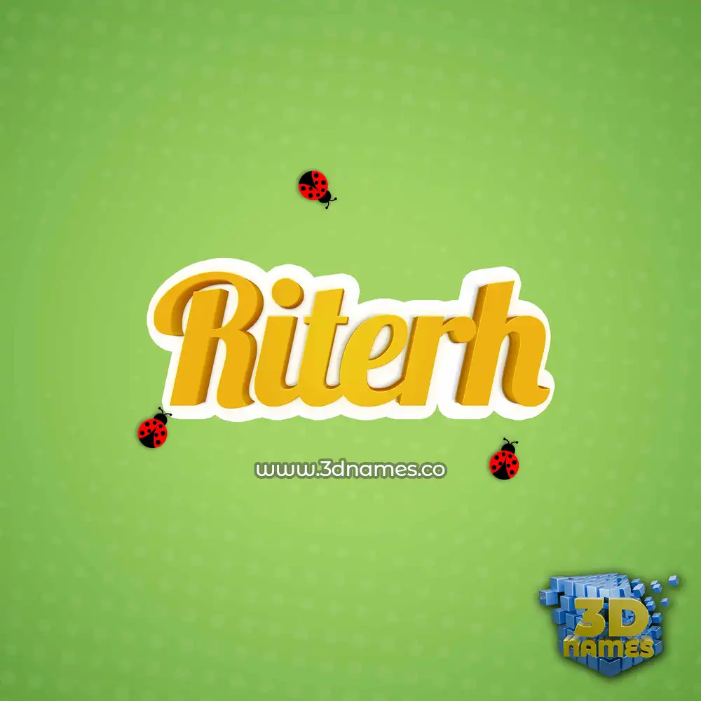 riterh in Ladybugs style - 3D name wallpaper