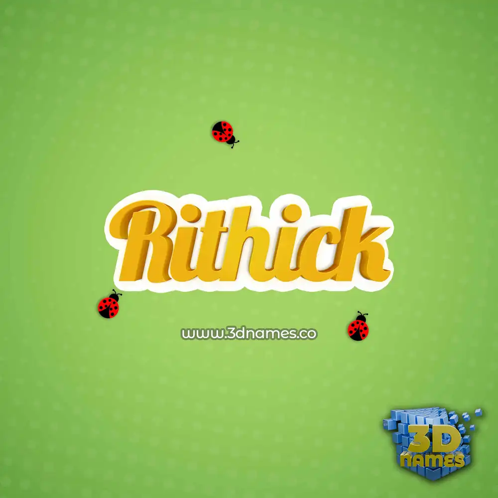 rithick in Ladybugs style - 3D name wallpaper