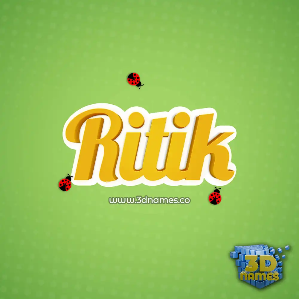 ritik in Ladybugs style - 3D name wallpaper
