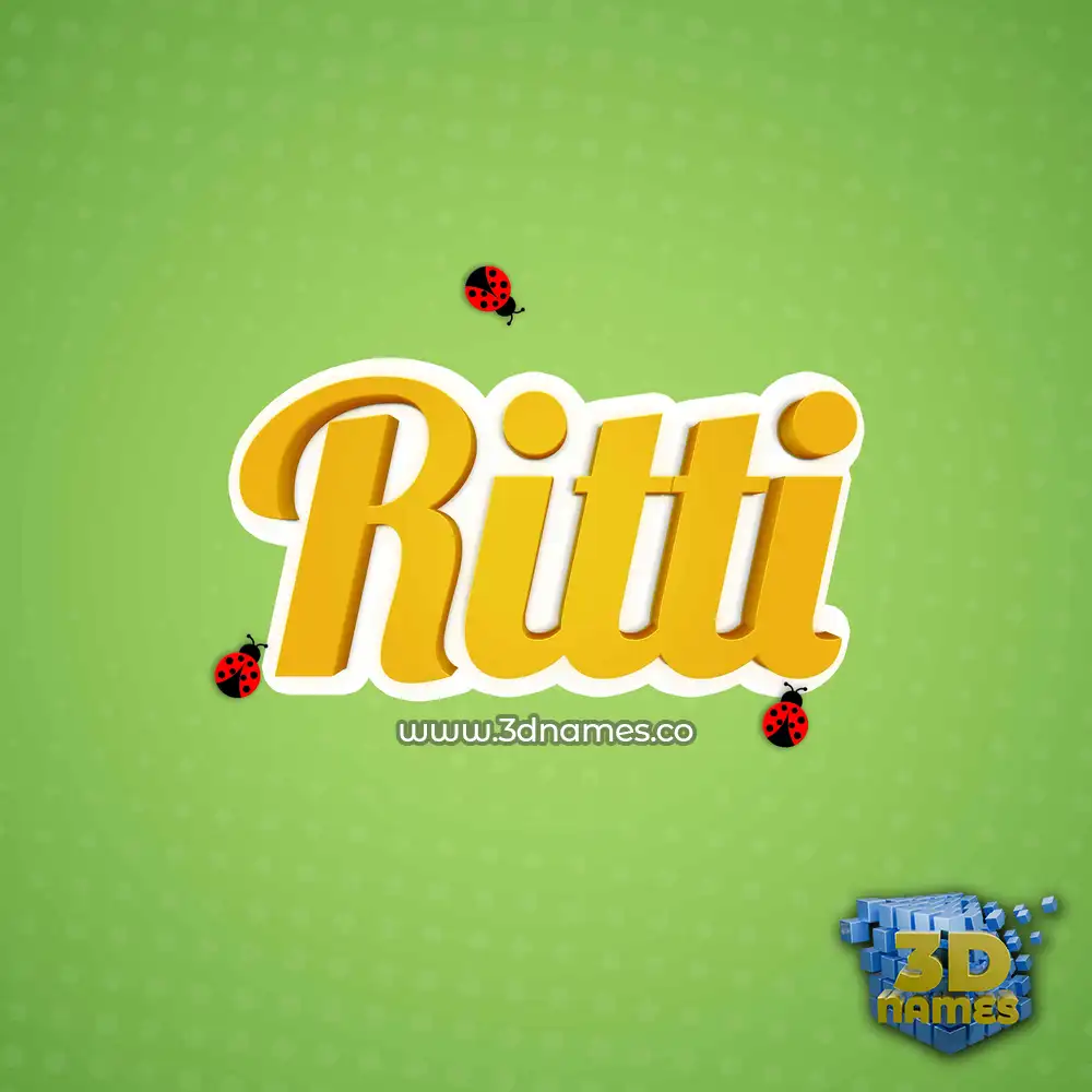 ritti in Ladybugs style - 3D name wallpaper