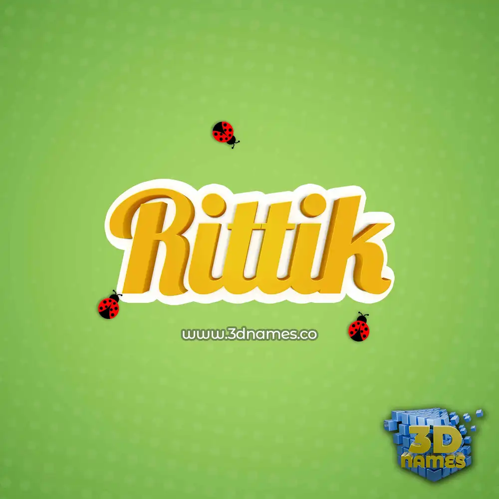 rittik in Ladybugs style - 3D name wallpaper